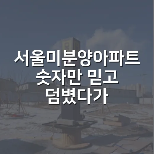 서울미분양아파트 숫자만 믿고 덤볐다가 현장에서 식은땀 난 이야기 - 요약