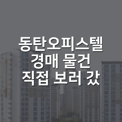동탄오피스텔 경매 물건 직접 보러 갔다가 입찰가를 낮춘 이야기 - 요약