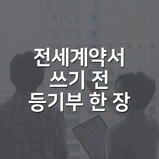 전세계약서 쓰기 전 등기부 한 장 더 봤더니 보증금이 보였다 - 요약