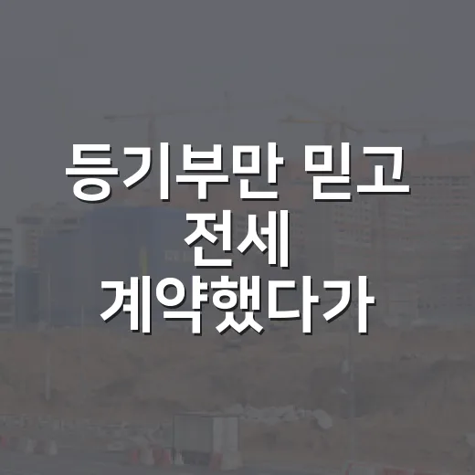 등기부만 믿고 전세 계약했다가 식은땀 난 이야기, 전세사기예방은 여기서 갈립니다 - 요약