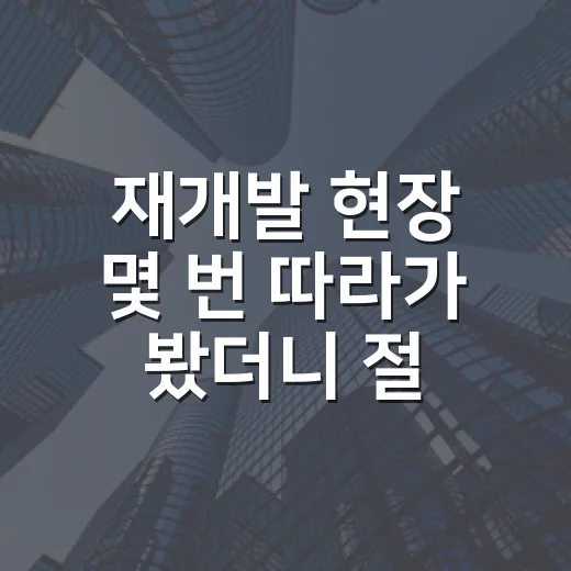 재개발 현장 몇 번 따라가 봤더니 절차보다 먼저 보이는 것들 - 요약