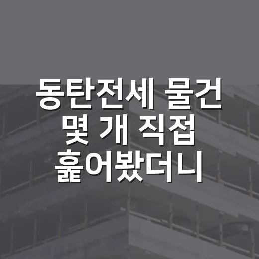 동탄전세 물건 몇 개 직접 훑어봤더니, 초보가 놓치기 쉬운 함정이 보였습니다 - 요약