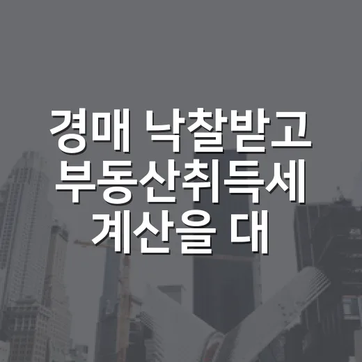 경매 낙찰받고 부동산취득세 계산을 대충 했다가 잔금날 식은땀 난 이야기 - 요약