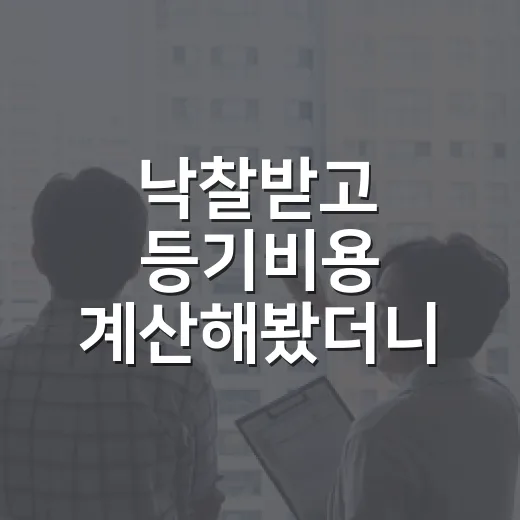 낙찰받고 등기비용 계산해봤더니, 잔금보다 먼저 식은땀 났던 이야기 - 요약