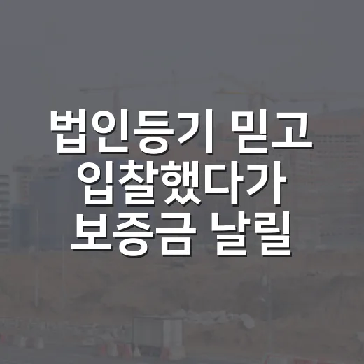 법인등기 믿고 입찰했다가 보증금 날릴 뻔한 이야기 - 요약