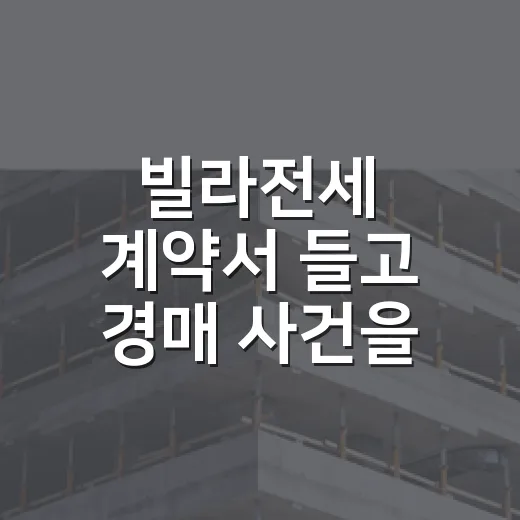 빌라전세 계약서 들고 경매 사건을 뒤져봤더니 보인 진짜 위험 - 요약