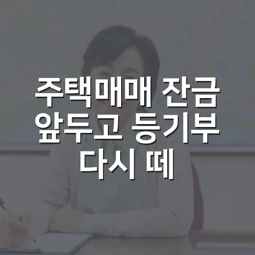 주택매매 잔금 앞두고 등기부 다시 떼봤더니 보인 것들 - 요약