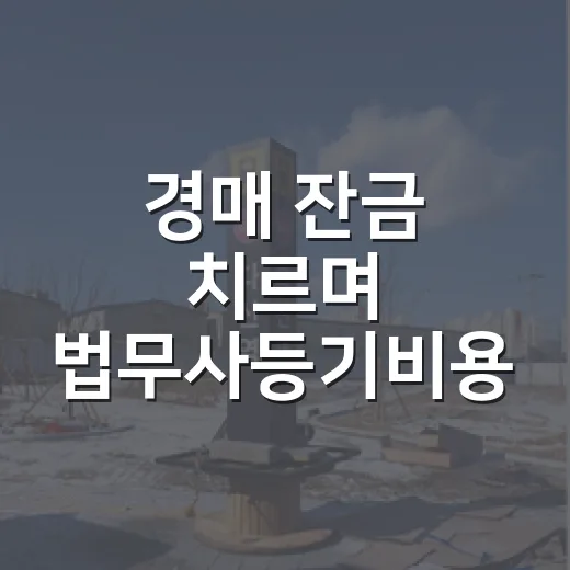 경매 잔금 치르며 법무사등기비용 견적서 다시 뜯어본 후기 - 요약