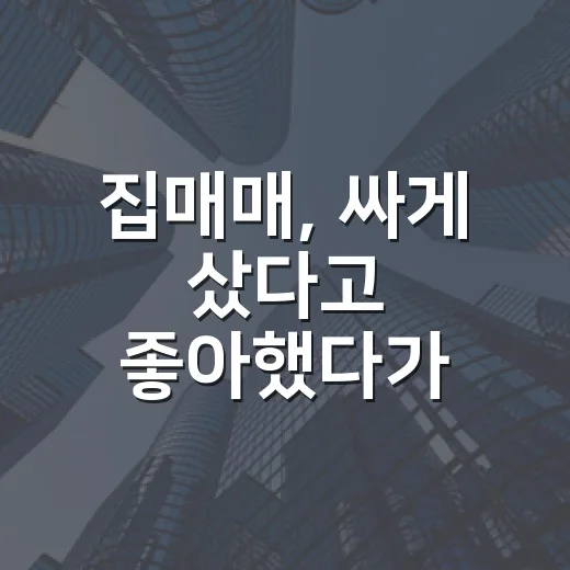 집매매, 싸게 샀다고 좋아했다가 잔금날 식은땀 흘린 이야기 - 요약