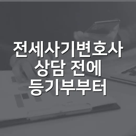 전세사기변호사 상담 전에 등기부부터 들고 가봤더니 보이는 것들 - 요약