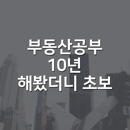 부동산공부 10년 해봤더니 초보 때 돈 잃는 순서가 보였습니다 - 요약