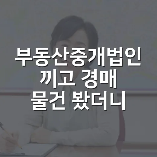 부동산중개법인 끼고 경매 물건 봤더니, 초보가 놓치기 쉬운 진짜 차이 - 요약
