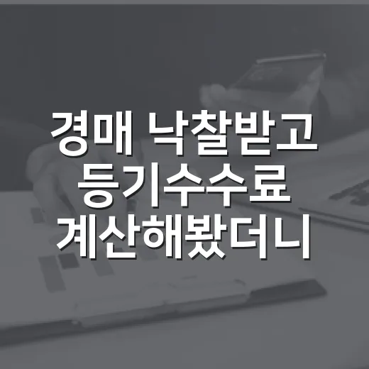 경매 낙찰받고 등기수수료 계산해봤더니, 몇 만 원보다 무서운 건 따로 있었습니다 - 요약