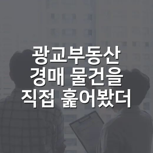 광교부동산 경매 물건을 직접 훑어봤더니, 싸다는 말부터 의심하게 됐다 - 요약