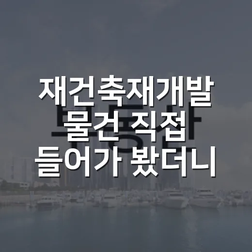 재건축재개발 물건 직접 들어가 봤더니, 초보가 놓치는 돈 새는 구멍들 - 요약