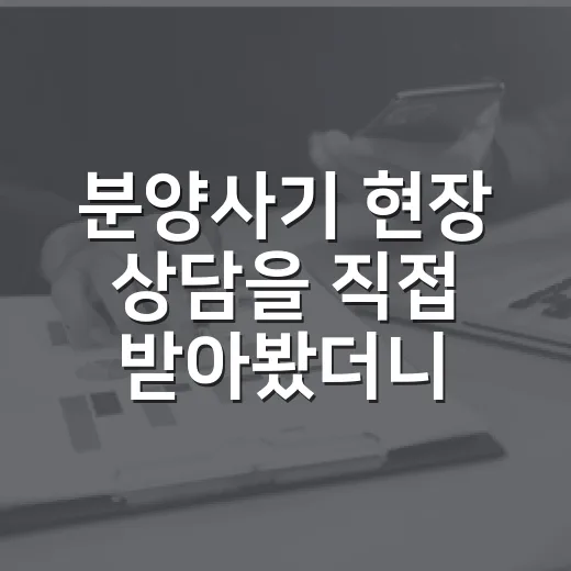 분양사기 현장 상담을 직접 받아봤더니 초보가 놓치는 말들이 보였다 - 요약