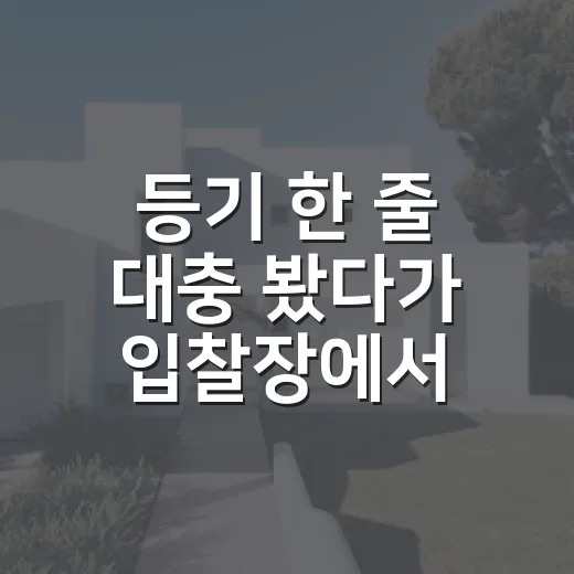 등기 한 줄 대충 봤다가 입찰장에서 발 뺀 이야기 - 요약