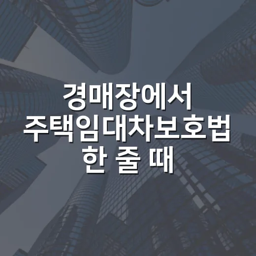 경매장에서 주택임대차보호법 한 줄 때문에 입찰가를 깎아본 이야기 - 요약
