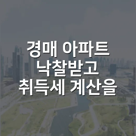 경매 아파트 낙찰받고 취득세 계산을 대충 했다가 식은땀 난 이야기 - 요약