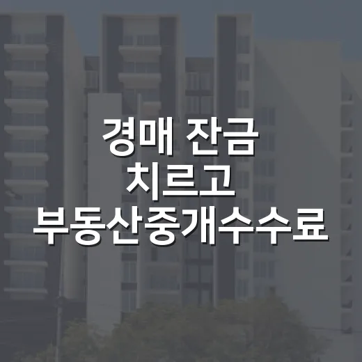 경매 잔금 치르고 부동산중개수수료 다시 따져봤더니 보인 것들 - 요약