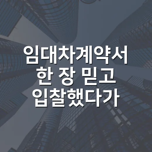 임대차계약서 한 장 믿고 입찰했다가 보증금까지 떠안는 진짜 이야기 - 요약