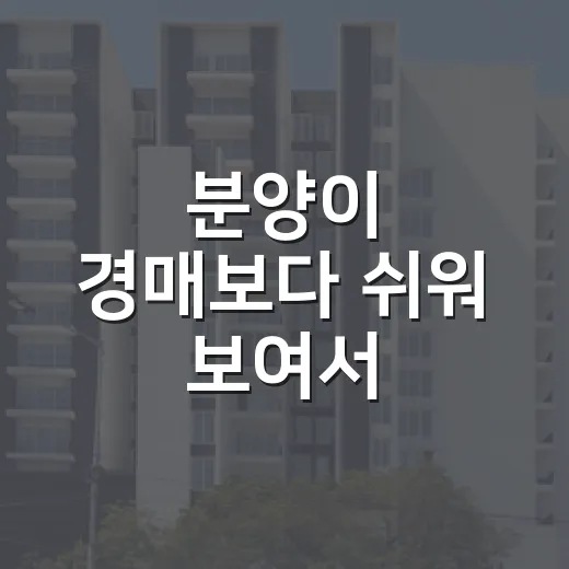분양이 경매보다 쉬워 보여서 들어갔다가 비용표 보고 멈춘 이야기 - 요약
