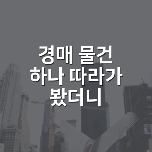 경매 물건 하나 따라가 봤더니, 초보가 돈 잃는 지점은 따로 있었다 - 요약