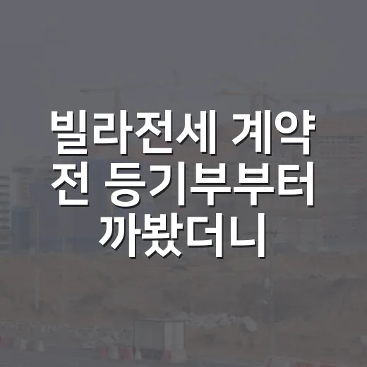 빌라전세 계약 전 등기부부터 까봤더니 보이는 위험 신호들 - 요약