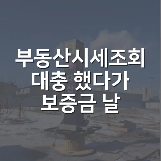 부동산시세조회 대충 했다가 보증금 날릴 뻔한 날의 진짜 이야기 - 요약