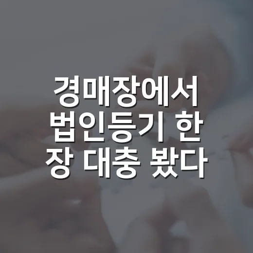 경매장에서 법인등기 한 장 대충 봤다가 입찰가 다시 계산한 이야기 - 요약