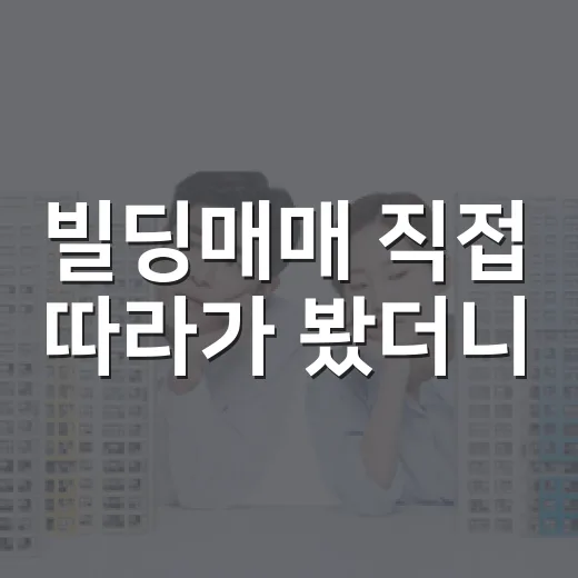 빌딩매매 직접 따라가 봤더니, 초보가 놓치는 돈이 여기서 새더라 - 요약