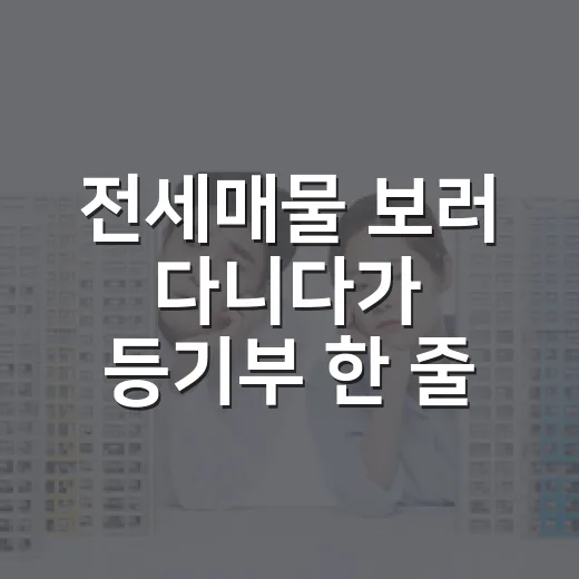 전세매물 보러 다니다가 등기부 한 줄에 발길 돌린 이야기 - 요약