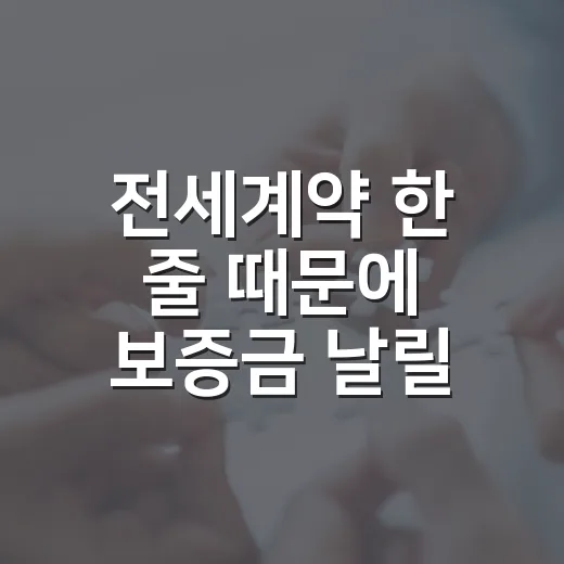 전세계약 한 줄 때문에 보증금 날릴 뻔한 현장 이야기 - 요약