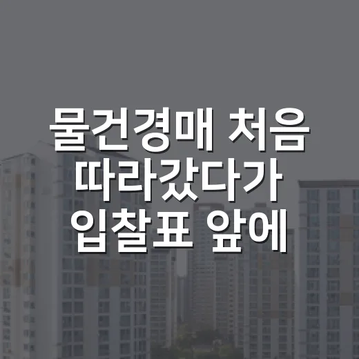 물건경매 처음 따라갔다가 입찰표 앞에서 손 떨렸던 진짜 이유 - 요약
