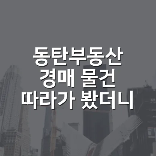 동탄부동산 경매 물건 따라가 봤더니, 같은 동탄인데 가격표가 완전히 달랐다 - 요약