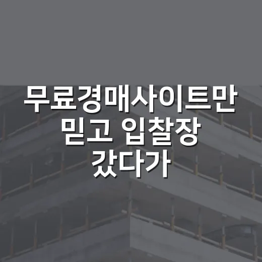 무료경매사이트만 믿고 입찰장 갔다가 식은땀 난 이야기 - 요약