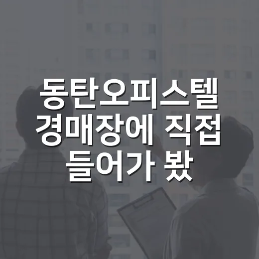 동탄오피스텔 경매장에 직접 들어가 봤더니, 싸 보이는 물건일수록 먼저 봐야 할 것들