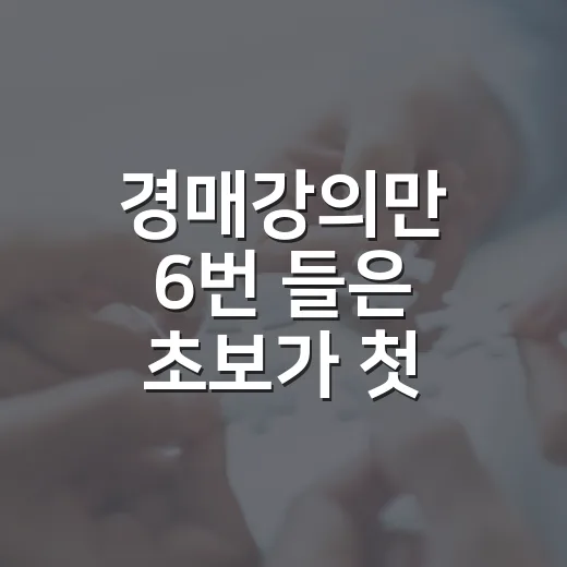 경매강의만 6번 들은 초보가 첫 입찰장에서 멈칫한 진짜 이유 - 요약