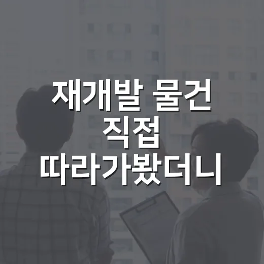 재개발 물건 직접 따라가봤더니, 싸게 산 줄 알았던 사람이 돈 묶이는 이유 - 요약