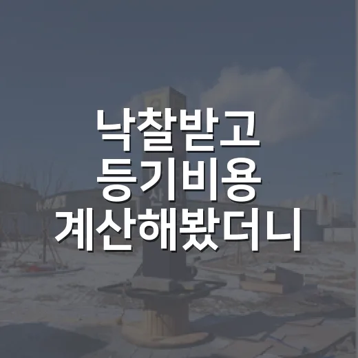 낙찰받고 등기비용 계산해봤더니, 초보 때 놓친 돈이 꽤 컸습니다 - 요약