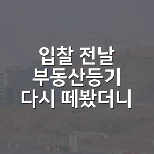 입찰 전날 부동산등기 다시 떼봤더니 3천만 원 차이가 보였습니다 - 요약