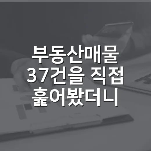 부동산매물 37건을 직접 훑어봤더니 초보가 먼저 걸러야 할 것들이 보였습니다 - 요약