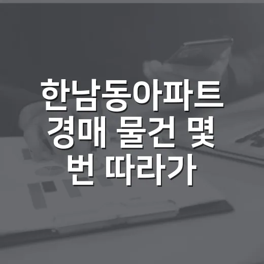 한남동아파트 경매 물건 몇 번 따라가봤더니 보인 진짜 숫자들 - 요약