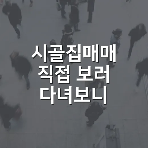 시골집매매 직접 보러 다녀보니, 싸다고 덥석 물면 돈이 새는 지점들 - 요약