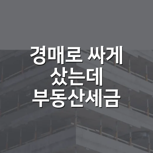 경매로 싸게 샀는데 부동산세금 계산하다 식은땀 난 이야기 - 요약