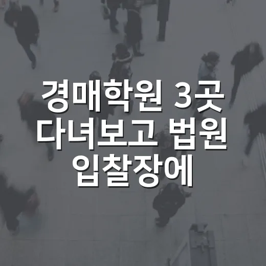 경매학원 3곳 다녀보고 법원 입찰장에서 다시 배운 진짜 이야기 - 요약