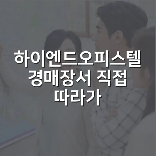 하이엔드오피스텔 경매장서 직접 따라가 봤더니, 숫자보다 무서운 게 따로 있었습니다 - 요약