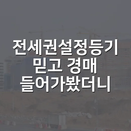 전세권설정등기 믿고 경매 들어가봤더니, 배당표에서 보인 진짜 차이 - 요약