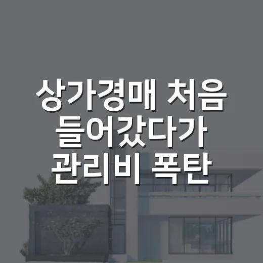 상가경매 처음 들어갔다가 관리비 폭탄 맞을 뻔한 이야기 - 요약
