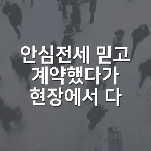 안심전세 믿고 계약했다가 현장에서 다시 확인한 이야기 - 요약